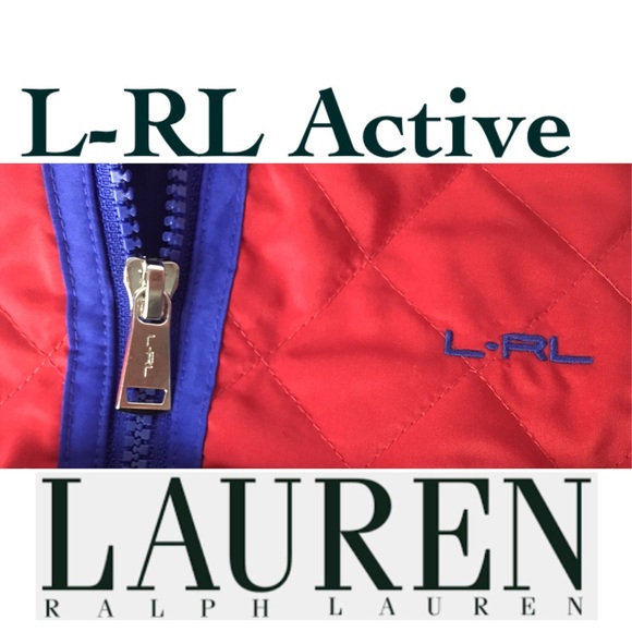 L-RL Ralph Lauren Active Red Quilted Black Stretch - Picture 6 of 8